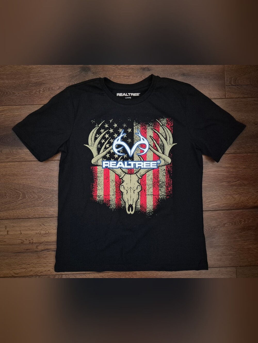 NEW Realtree Americana Graphic Tee Boys Sz L 14-16